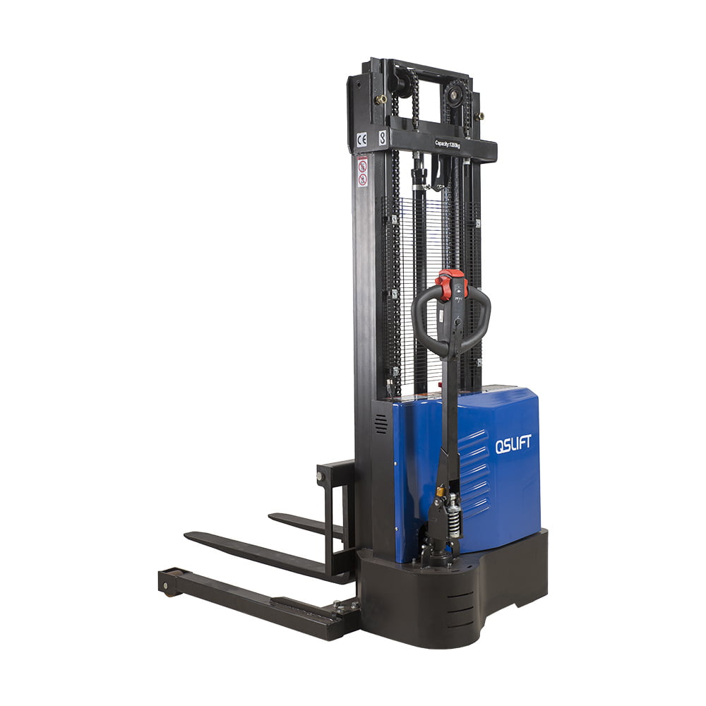 (Litiumbatteri som tillval) Lätt-duty Walkie Power Stacker med sträckben 1000/1200KG Kapacitet Lyfthöjd 1600-3500mm